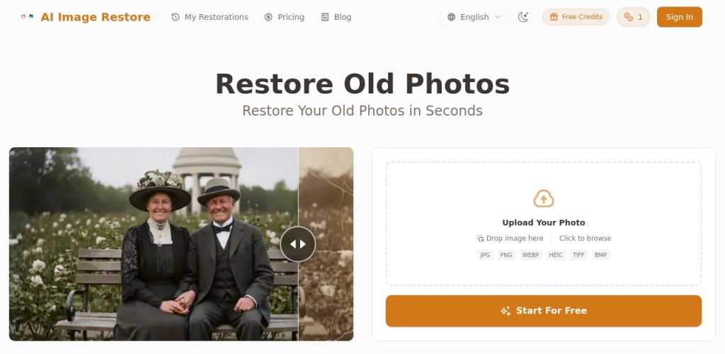 AI工具每日推荐：PhotoRestore.ai，一键唤醒旧时光的老照片修复神器