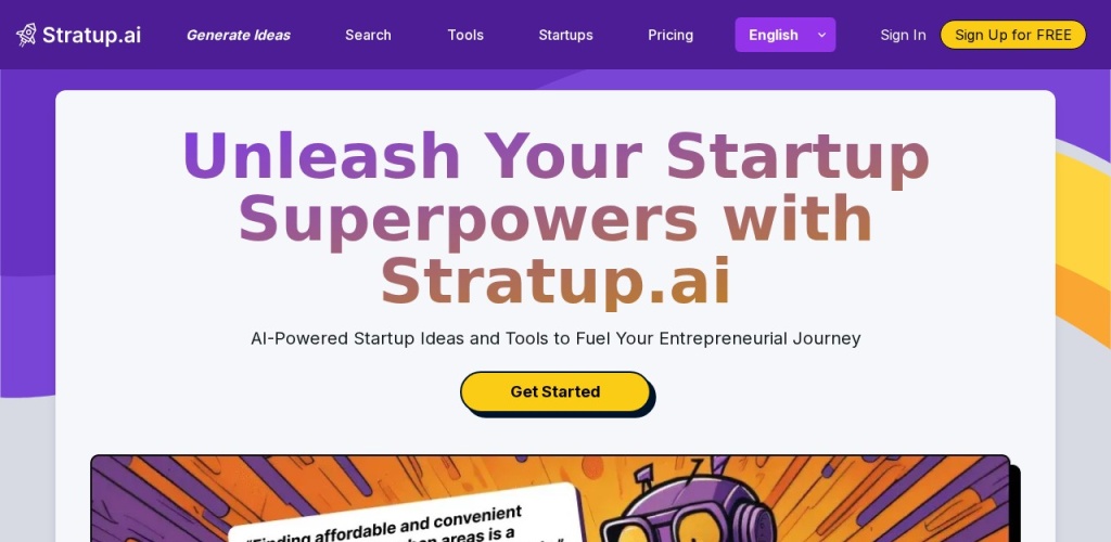 Stratup.ai，AI创业神器，帮你从0到1搞定创业，不用再瞎想