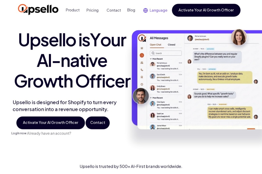 Upsello AI，全新AI导购神器，不用人工客服，AI就能帮你搞定独立站成交